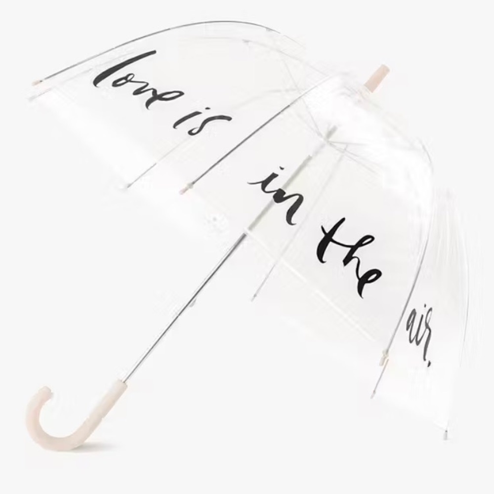 Kate Spade Clear Umbrella with Black Script